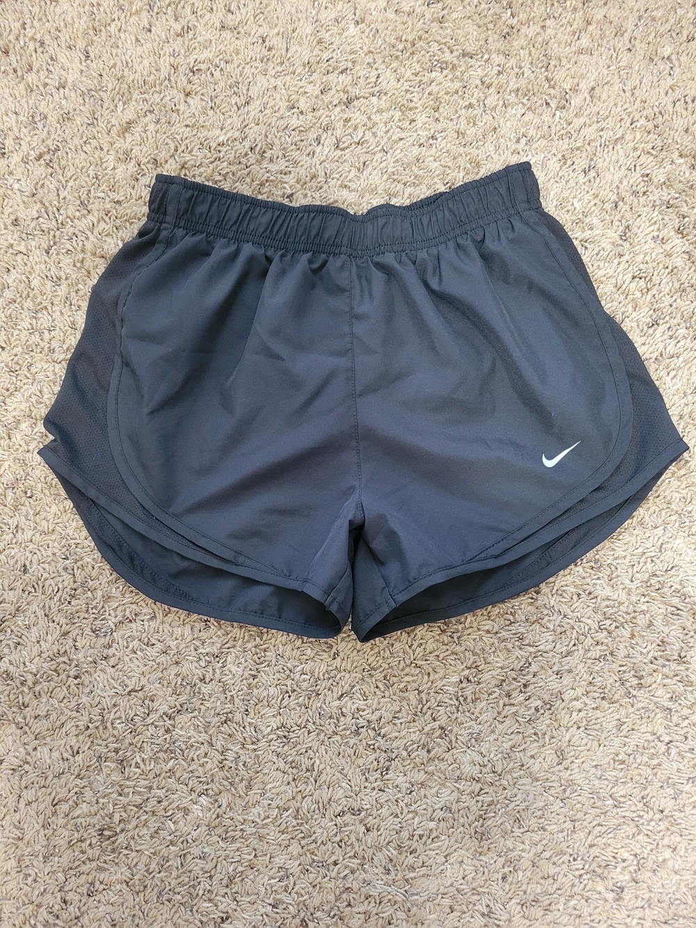 Nike Black Women's Athletic Running Shorts with White Swoosh